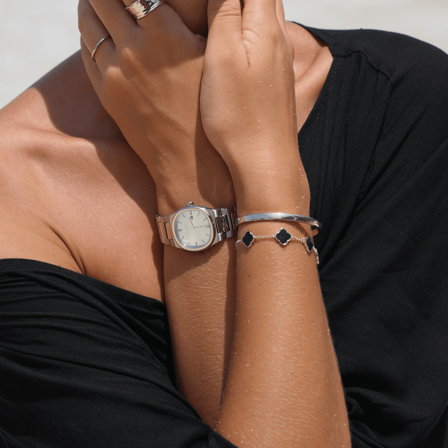 Watch and Bracelet Silver