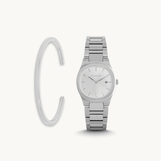 Watch and Bracelet Silver