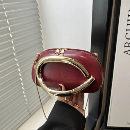 Z Style Clutch Bag New Evening Bag Special-shaped Metal Chain Details Decorative Box-style Small Square Bag Luxury Shoulder Bag