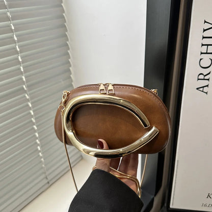 Z Style Clutch Bag New Evening Bag Special-shaped Metal Chain Details Decorative Box-style Small Square Bag Luxury Shoulder Bag
