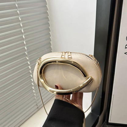 Z Style Clutch Bag New Evening Bag Special-shaped Metal Chain Details Decorative Box-style Small Square Bag Luxury Shoulder Bag